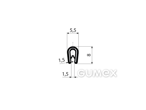 GUMMIPROFIL PIRELI U-FORM - DICHTUNG MIT ARMIERUNG - PVC